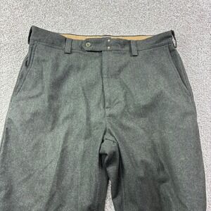 GAP Mens 38x30 Gray Dress Wool Blend Trousers Lined Hook Bar Flat Front Menswear